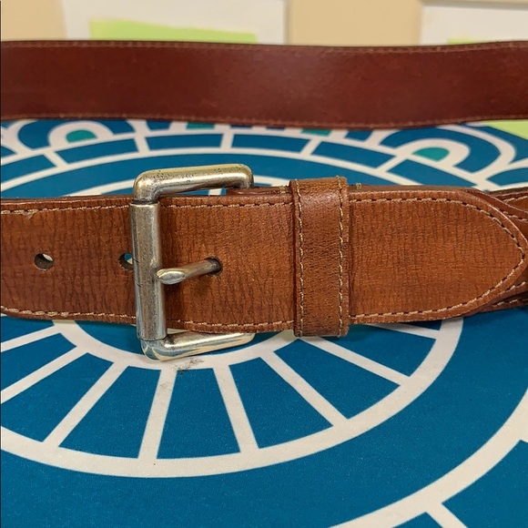 Linea Pelle double buckle belt brown leather MED - Picture 2 of 5